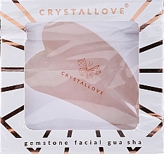 PRZECENA! Płytka do masażu twarzy Gua Sha z różowego kwarcu - Crystallove 3D Rose Quartz Guasha * — Zdjęcie N3