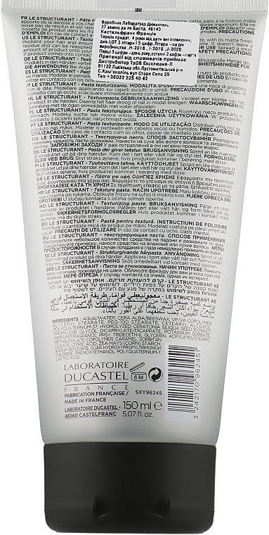 Strukturyzująca pasta do włosów - Laboratoire Ducastel Subtil XY Men Texturizing Paste — Zdjęcie N2