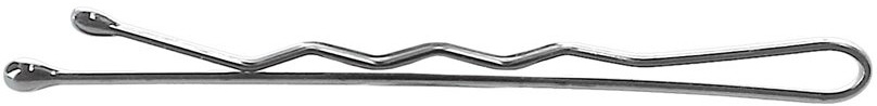Wsuwki, 4 cm, srebrne - Lussoni Waved Hair Grips Silver 4 cm — Zdjęcie N1