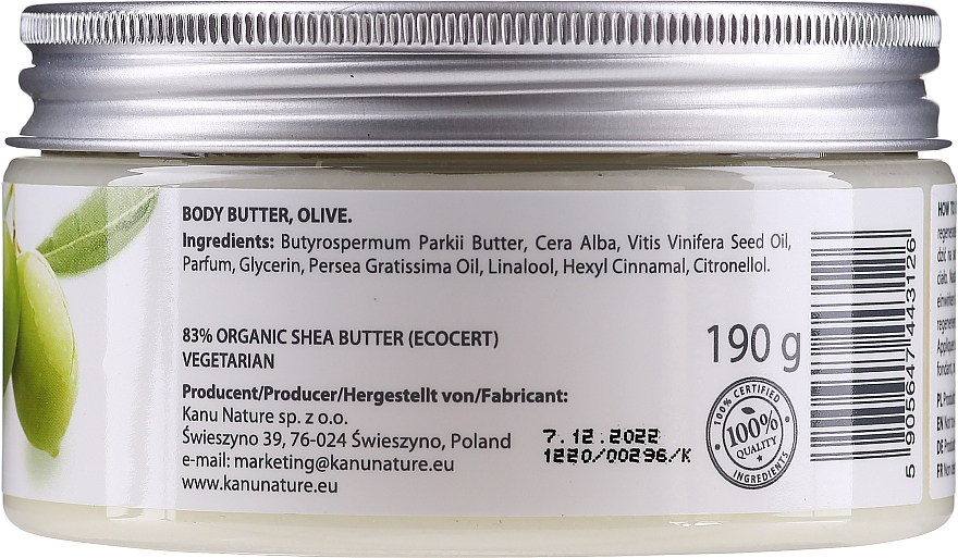 Masło do ciała Oliwka - Kanu Nature Olive Body Butter — Zdjęcie N2