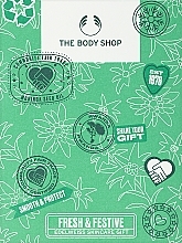 Zestaw - The Body Shop Fresh & Festive Edelweiss Skincare Gift Christmas Gift Set (gel/100ml + ser/30ml + eye/ser/10ml + acc/1pc) — Zdjęcie N1