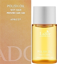 Perfumowany olejek do włosów Morela - La'dor Polish Oil Wet Hair Apricot (mini) — Zdjęcie N2