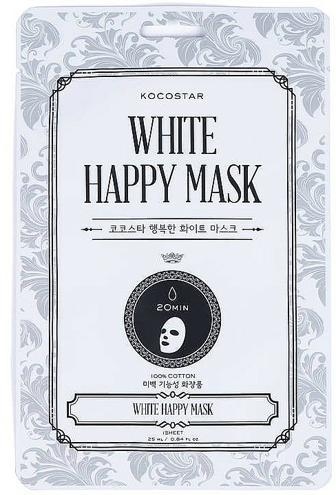 Maseczka do twarzy w płachcie z niacynamidem - Kocostar White Happy Mask — Zdjęcie N1