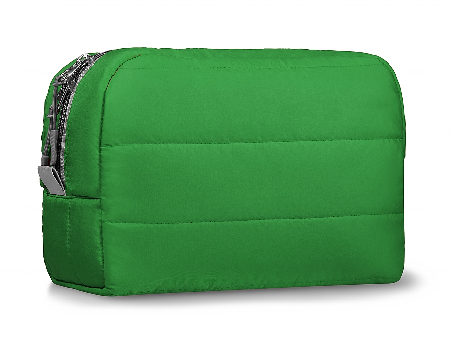Pikowana kosmetyczka, zielona - MAKEUP Cosmetic Bag Green