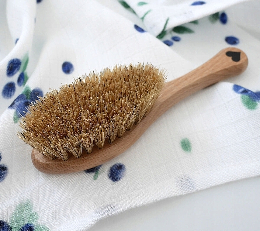 Zestaw - LullaLove Blueberry (hair brush + muslin washcloth) — Zdjęcie N3