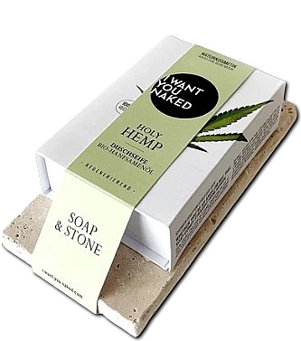 Zestaw Soap Stone - I Want You Naked Set Holy Hemp (soap/100g + soap/holder) — Zdjęcie N1