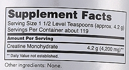 Kreatyna w proszku - Now Foods Creatine Monohydrate Pure Powder — Zdjęcie N5