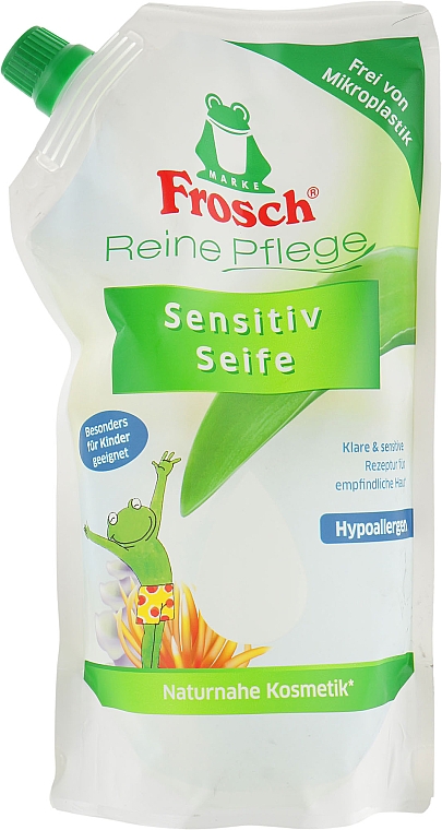 Mydło w płynie dla dzieci - Frosch Kids Sensitive Soap (uzupełnienie)	 — Zdjęcie N1