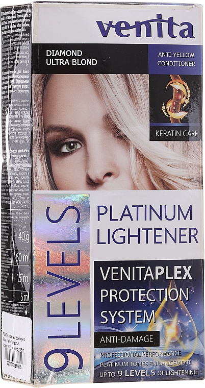 PRZECENA! Rozjaśniacz do włosów o 9 tonów - Venita Plex Platinum Lightener * — Zdjęcie N5