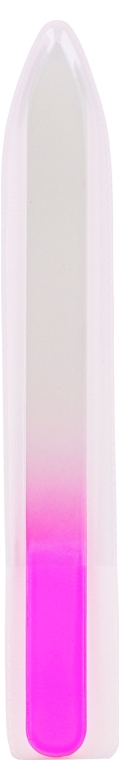 Szklany pilnik do paznokci, 14 cm, 74400, białoróżowy - Top Choice — Zdjęcie N1