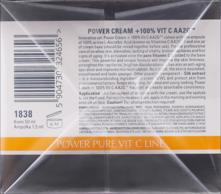 Krem do twarzy ze 100% aktywną witaminą C - Clarena Power Cream 100% Vit C AA2G — Zdjęcie N3