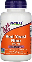 Kapsułki Czerwony ryż drożdżowy, 600 mg - Now Foods Red Yeast Rice, 600mg — Zdjęcie N1