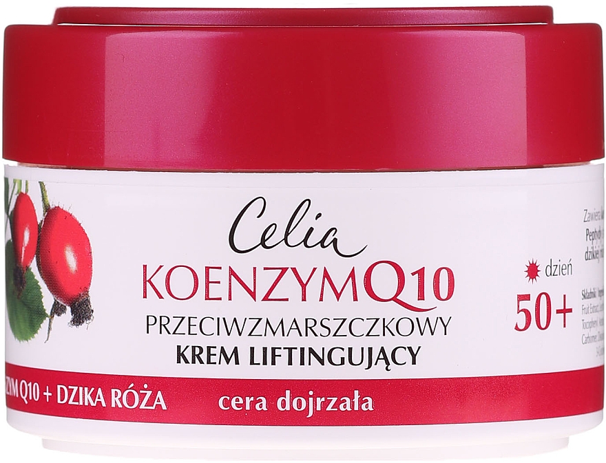 Przeciwzmarszczkowy krem liftingujący do cery dojrzałej - Celia Coenzyme Q10 Wild Rose 50+ Anti-Wrinkle Lifting Day Cream