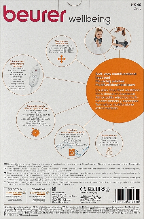 Elektryczny ogrzewacz brzucha i pleców - Beurer HK 49 Cosy — Zdjęcie N2