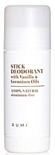 Dezodorant w sztyfcie o kwiatowym zapachu - Rumi Cosmetics Stick Deodorant with Vanilla & Geranium Oils — Zdjęcie N1