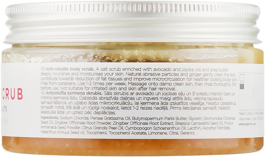 Antycellulitowy peeling do ciała - Vegan Fox Anti-Cellulite Body Scrub — Zdjęcie N2