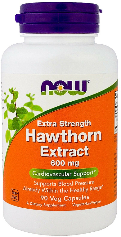 Suplement diety Wyciąg z głogu, 600 mg - Now Foods Hawthorn Extract Extra Strength Veg Capsules — Zdjęcie N1