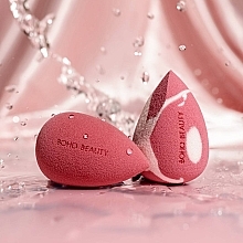 Zestaw gąbek do makijażu średnia ścięta, jagodowo-pudrowo różowa + jagodowa - Boho Beauty Bohoblender Berry Regular + Pinky Berry Medium Cut — Zdjęcie N4