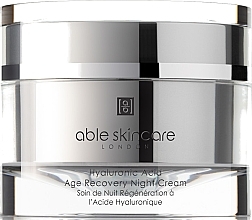 Krem nawilżający na noc - Able Skincare Hyaluronic Acid Age Recovery Night Cream — Zdjęcie N1