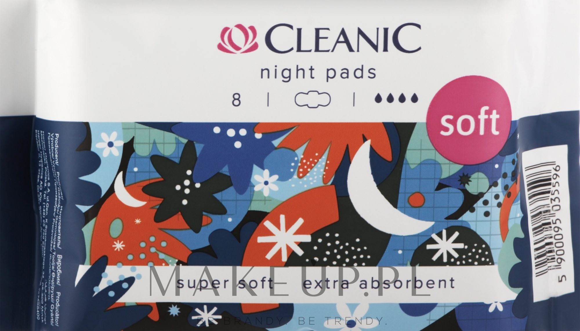 Podpaski na noc, 8 szt. - Cleanic Soft Night Pads — Zdjęcie 8 szt.
