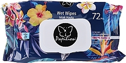 Chusteczki nawilżane z plastikowym wieczkiem Tropikalne kwiaty, 72 szt. - Papilion Wet Wipes Tropic Flowers — Zdjęcie N1