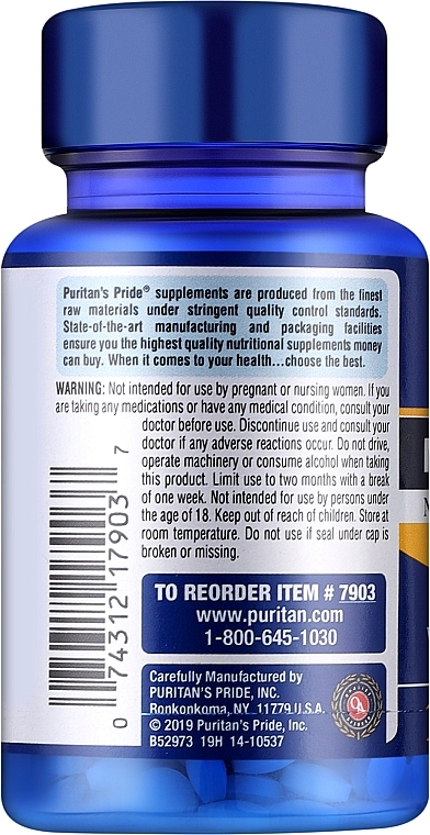 Suplement diety Melatonina, 3 mg - Puritan's Pride Melatonin — Zdjęcie N2