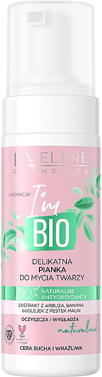 Delikatna pianka do mycia twarzy - Eveline Cosmetics I'm Bio — Zdjęcie N1