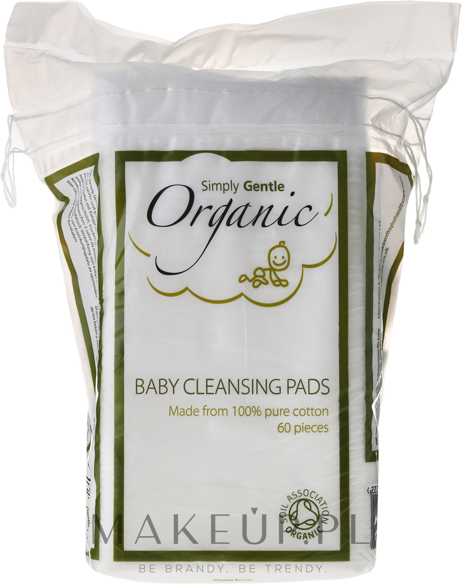 Bawełniane płatki kosmetyczne dla dzieci - Simply Gentle Organic Cotton Baby Rectangular Pads — Zdjęcie 60 szt.