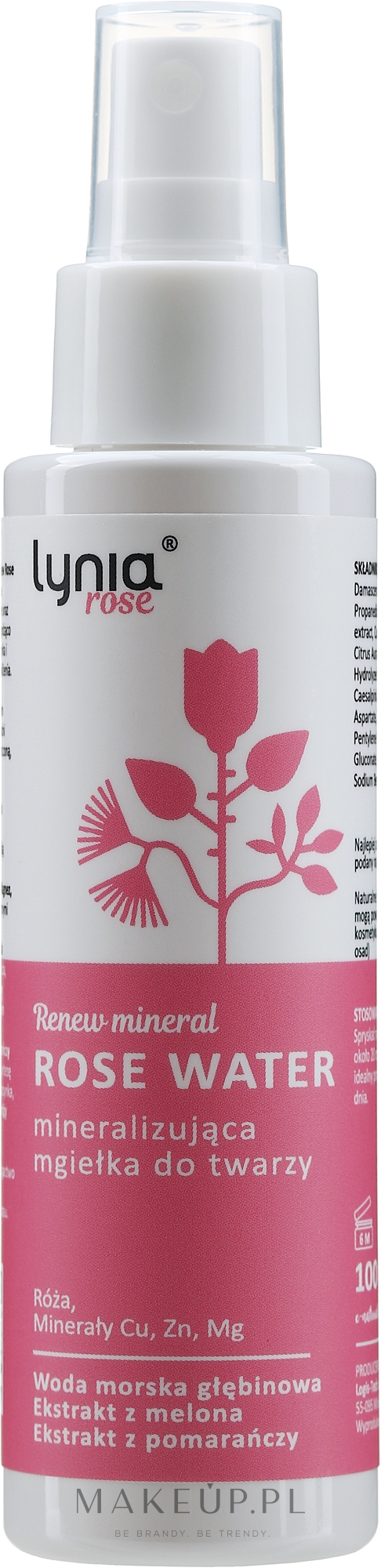 Mineralizująca mgiełka do twarzy - Lynia Renew Rose Water — Zdjęcie 100 ml