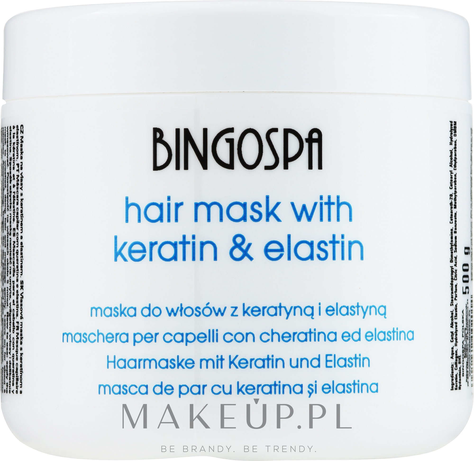 Maska do włosów z keratyną i elastyną - BingoSpa Hair Mask — Zdjęcie 500 g