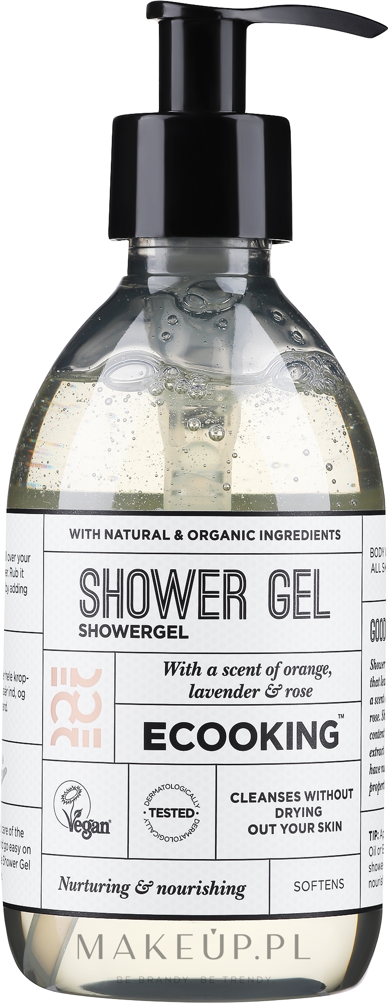 Odżywczy żel pod prysznic zapachu pomarańczy, lawendy i róży - Ecooking Shower Gel — Zdjęcie 300 ml
