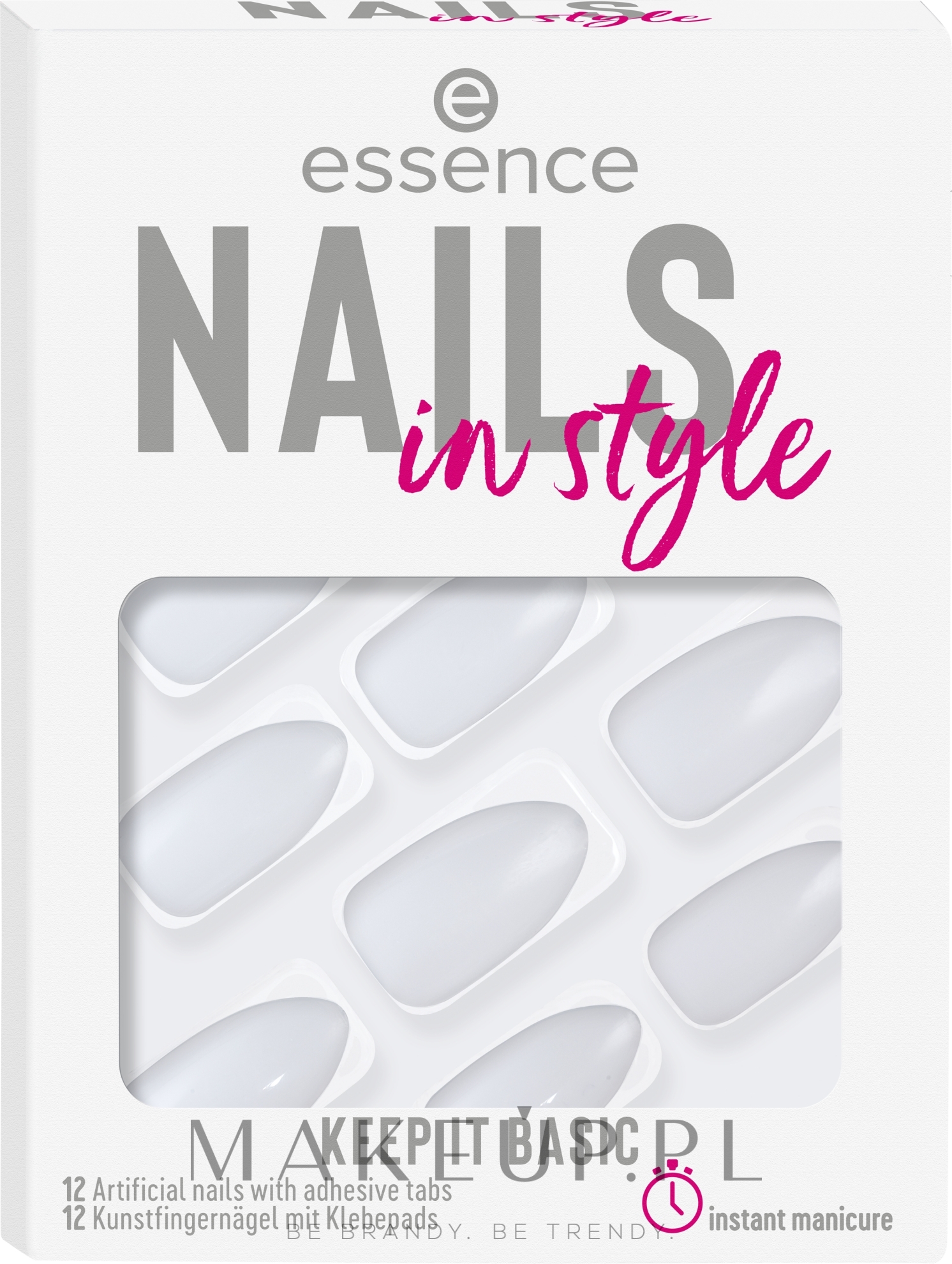 Samoprzylepne sztuczne paznokcie - Essence Nails In Style Keep It Basic — Zdjęcie 12 szt.