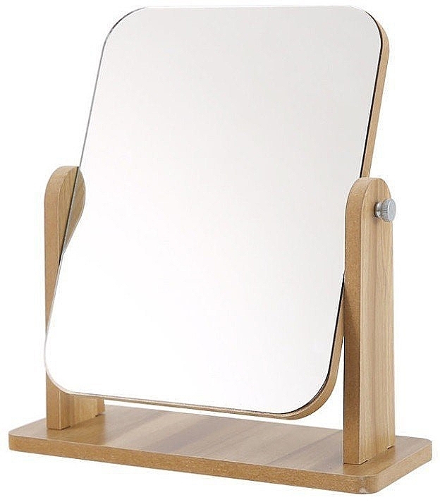 Drewniane prostokątne lusterko na stojaku - Ecarla — Zdjęcie N1