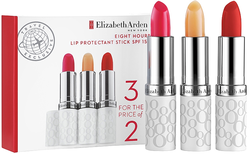 Zestaw do makijażu - Elizabeth Arden Eight Hour Cream Lip Protectant Stick (lip/stick/3x3.7g) — Zdjęcie N1