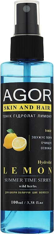 Hydrolat cytrynowy do twarzy i ciała - Agor Summer Time Skin And Hair Tonic — Zdjęcie N1