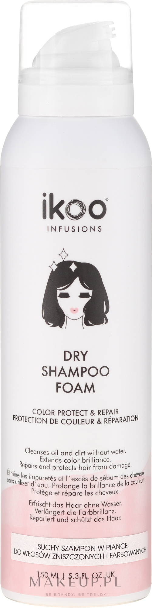 Suchy szampon Przywracanie i ochrona koloru - Ikoo Infusions Shampoo Foam Color Protect & Repair — Zdjęcie 150 ml