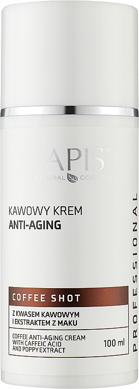 Krem do twarzy z kwasem kawowym i ekstraktem z maku - APIS Professional Coffee Shot Anti-Aging Cream With Caffeic Acid And Poppy Extract — Zdjęcie N1