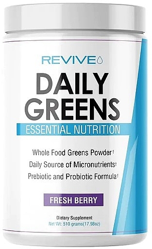 Suplement diety Świeże jagody - Revive MD Daily Greens Powder Fresh Berry — Zdjęcie N1