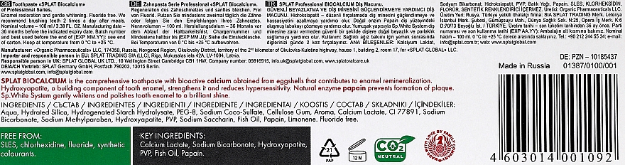 Pasta do zębów z bioaktywnym wapniem - SPLAT Biocalcium — Zdjęcie N6