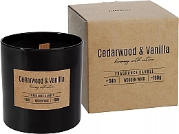 Świeca zapachowa z drewnianym knotem, w okrągłym szkle - Bispol Fragrance Candle Cedarwood & Vanilla — Zdjęcie N4