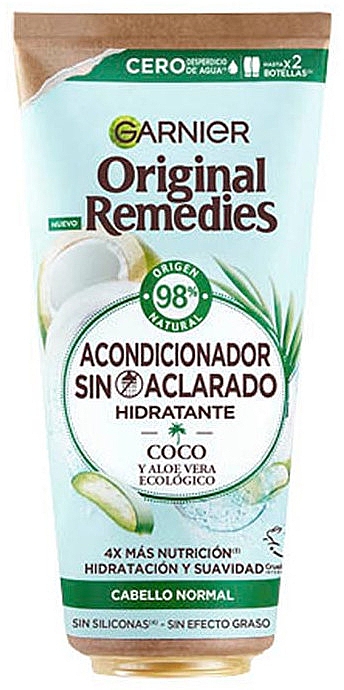 Odżywka bez spłukiwania z kokosem i aloesem - Garnier Original Remedies Coconut & Aloe Vera Hydrating No Rinse Conditioner — Zdjęcie N1