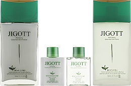 Zestaw - Jigott Well Being Green Tea (emulsion/150ml + toner/150ml + emulsion/30ml + toner/30ml) — Zdjęcie N2