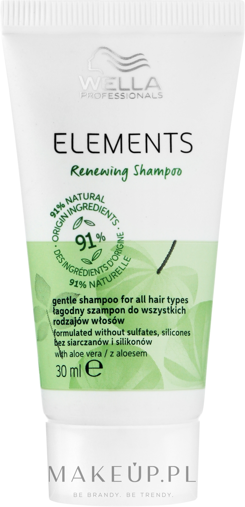 Odżywiający szampon bez parabenów do wszystkich rodzajów włosów - Wella Professionals Elements — Zdjęcie 30 ml