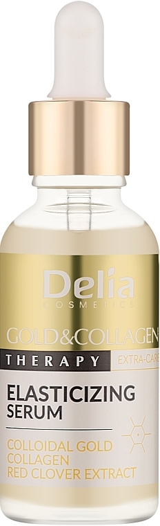 Serum do twarzy ze złotem i kolagenem - Delia Gold & Collagen Therapy Elasticizing Serum — Zdjęcie N1