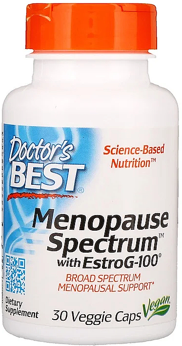 Suplementy diety dla kobiet w okresie menopauzy EstroG-100, kapsułki - Doctor's Best  — Zdjęcie N1