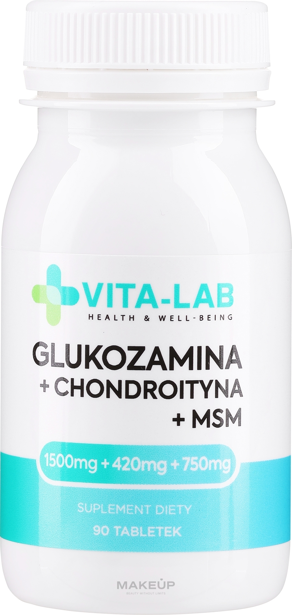 Suplement diety Glukozamina + Chondroityna + MSM - Vita-Lab Glucosamine + Chondroitin + MSM — Zdjęcie 90 szt.