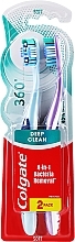 Szczoteczki do zębów Super Clean, miękkie, jasnoniebieska i fioletowa - Colgate 360 Whole Mouth Clean Soft — Zdjęcie N1