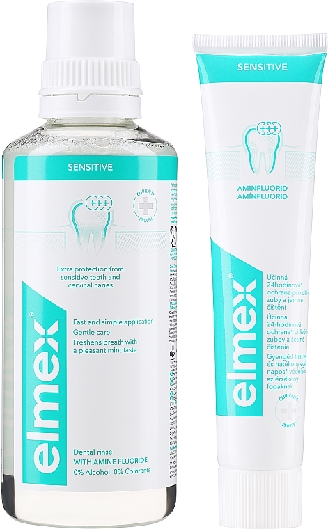 Zestaw do wrażliwych zębów - Elmex Sensitive (t/paste 75 ml + mouthwash 400 ml) — Zdjęcie N2