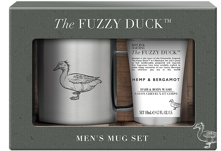 PRZECENA! Zestaw - Baylis & Harding Fuzzy Duck Mens Hemp & Bergamot Mug Set (b/wash/140 ml + mug/1 pcs) * — Zdjęcie N1