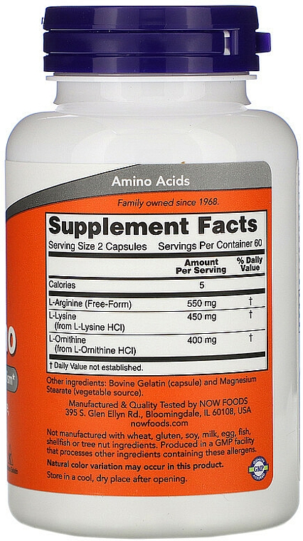 Kompleks aminokwasów Tri-Amino - Now Foods Tri-Amino Capsules — Zdjęcie N2
